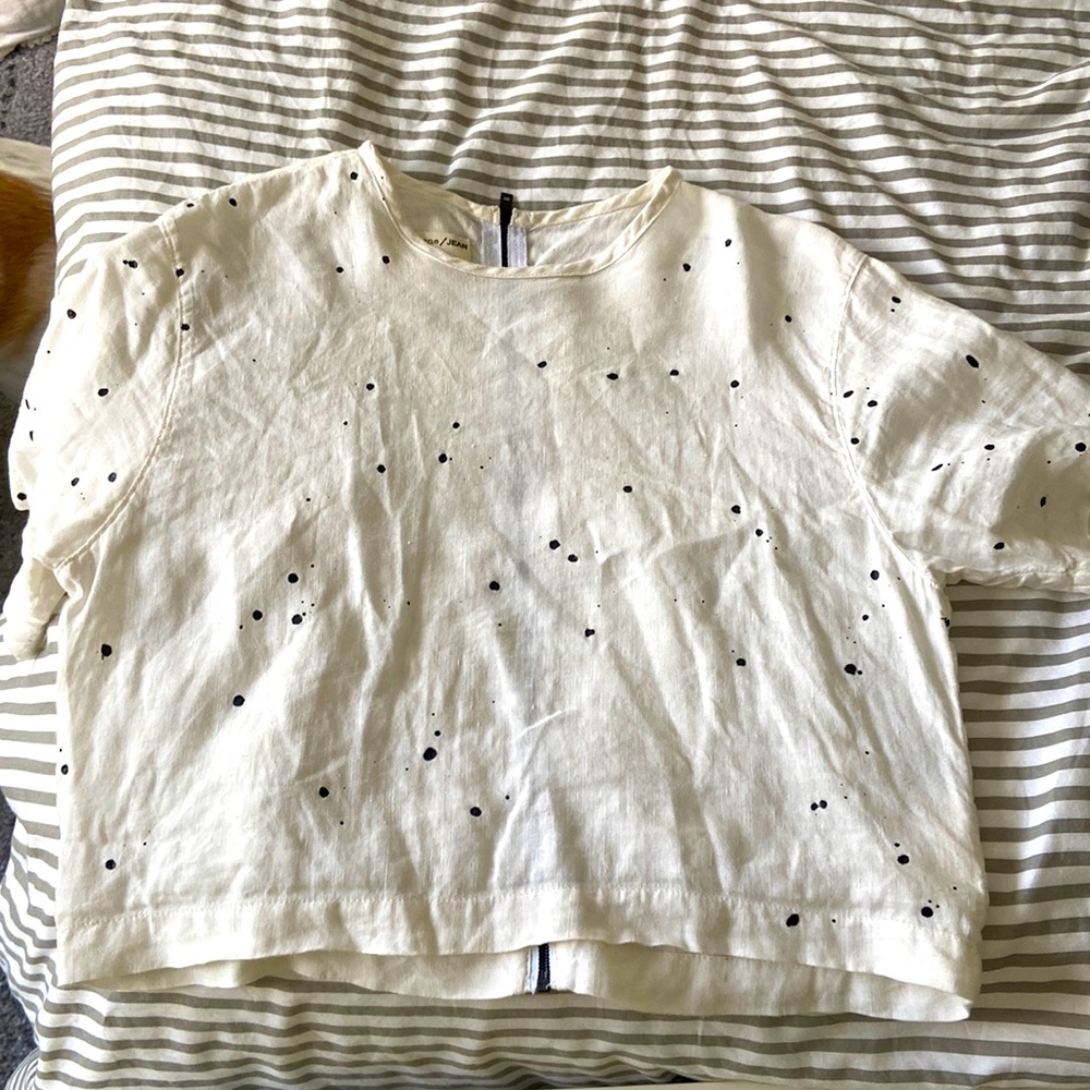 Rag & bone splattered zipper tee blouse